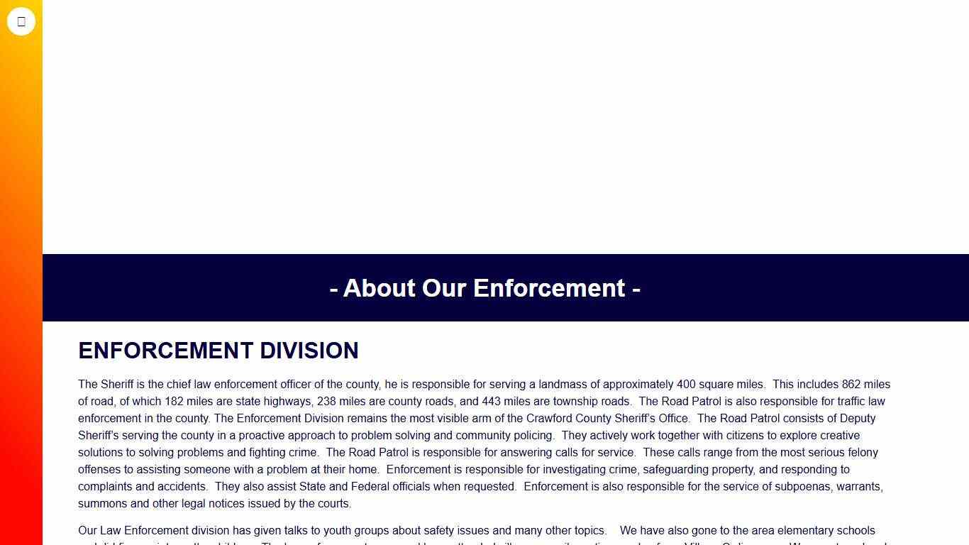 About our Enforcement - Crawford County Sheriff's Office